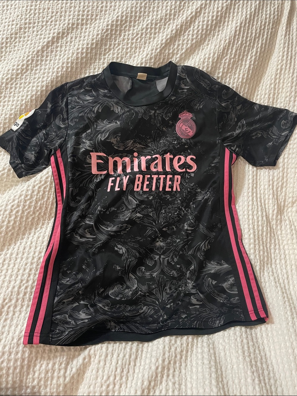 Black & Pink Emirates Fly Better Soccer Jersey